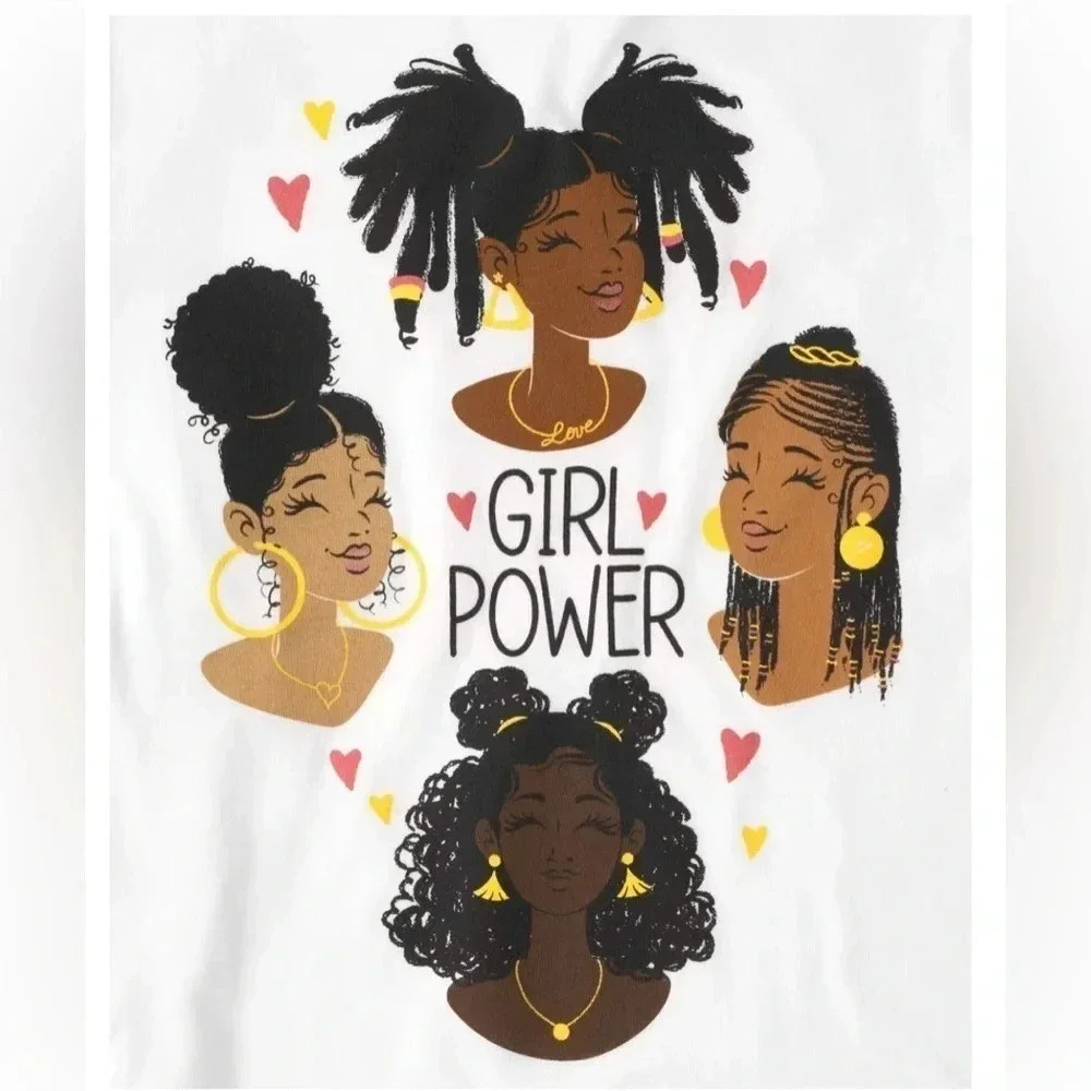 Girls Girl Power Graphic Tee, Size Large 10/12 - Picture 2 of 3